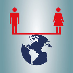 Equality of woman and man-illustration