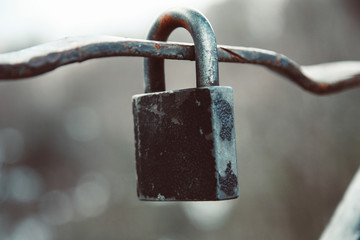 An old padlock. Texture. 