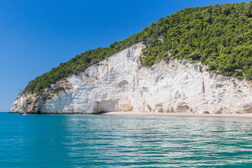 View of  Vignanotica beach, in Apulia  Italy