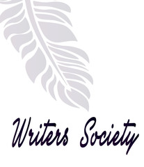 The community of writers is an idea for a beautiful logo - a shadow of contour feather, close-up. Happy writer's day