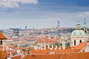 Fototapeta premium Panoramic view of Prague - Czech capital.