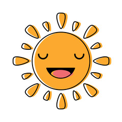 Kawaii sun icon
