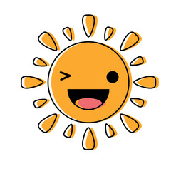 Kawaii sun icon