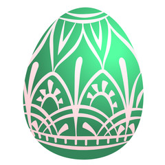 Colored Easter egg. Vector illustration isolated on white background. Clipart for the holiday design and cards.