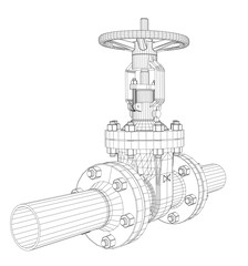 Industrial valve. 3d illustration