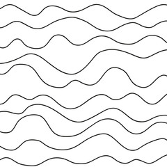 Pattern with lines and waves. Universal texture. Abstract dinamic background. Doodle for design. Lineal wallpaper. Print for polygraphy, t-shirts and textiles. Decorative style. Line art creation