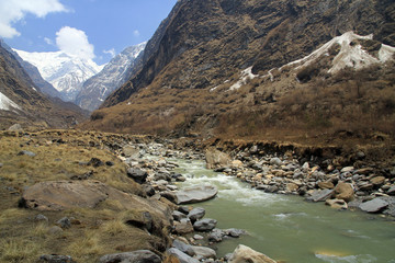 Gates of Annapurna Sanctuary, Modi Khola River, Annapurna Conservation Area, Himalayas, Nepal 