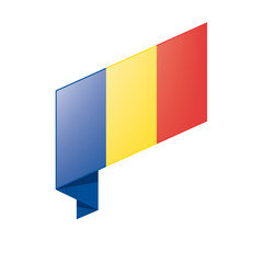 Romania flag, vector illustration