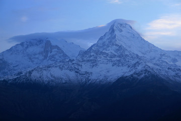 Fototapeta na wymiar South face of Annapurna South - view from Poon Hill, Annapurna Massif, Himalayas, Nepal 