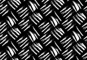 PAINTED STROKE BRUSH. ABSTRACT SEAMLESS VECTOR PATTERN. HIPSTER HAND DRAW WATERCOLOR ARTISTIC TEXTURE ON BLACK BACKGROUND - obrazy, fototapety, plakaty