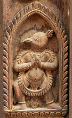 Detail of the temple in Bhaktapur Durbar Square, Bhaktapur, Nepal