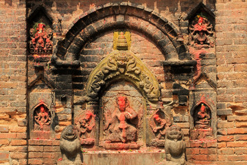 Fototapeta na wymiar Hindu shrine, Durbar square, Bhaktapur, Nepal