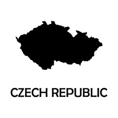 Outline map of czech republic. Isolated vector illustration.