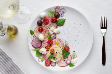 Appetizing vegetable salad is perfect for any lunch or breakfast