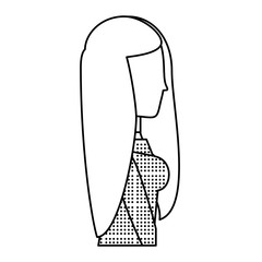 sketch of avatar young businesswoman icon over white background, vector illustration