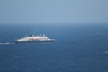 Fototapeta na wymiar Ship. Atlantic Ocean. El Hierro. Canary Islands. Spain.