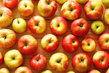 A lot of red apples from above