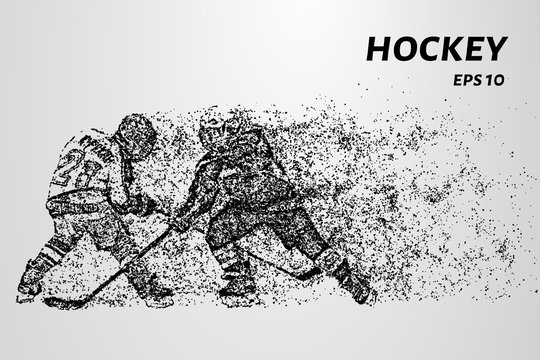 Hockey from the particles. Hockey consists of circles and points. Vector illustration.