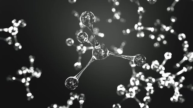 Transparent molecule models. Loopable 3D animation