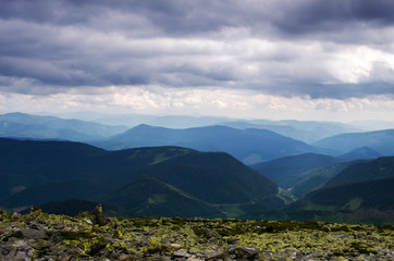 The landscape on the Carpathian Mountains in Ukraine