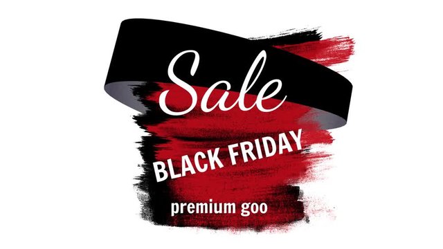 Black friday sale banner animation on white background.