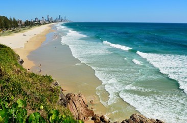 View across Miami and Broadbeach toward Surfers Paradise on the