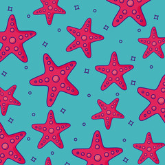 sea stars background, colorful design. vector illustration 