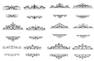 Vintage vector swirl frame set