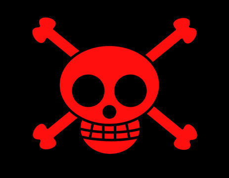 海賊旗(ドクロ赤)