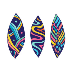 Vector abstract leaves. T-shirt print and surfboard design.