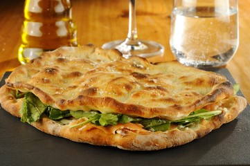 Stuffed Pizza with salmon