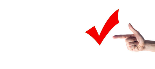 the right choice, voting, the concept of success, a good score, a finger with a gun points to a...