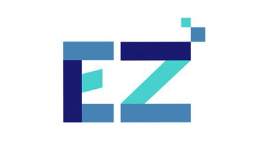 Fototapeta premium EZ Digital Ribbon Letter Logo