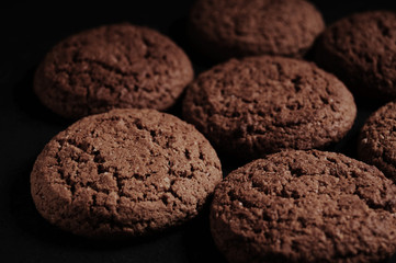 oatmeal cookies on a black table