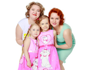 Happy family with young children