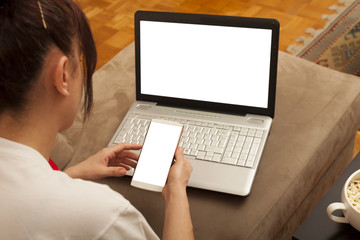 woman using laptop 