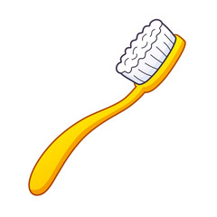 Yellow toothbrush isolated.