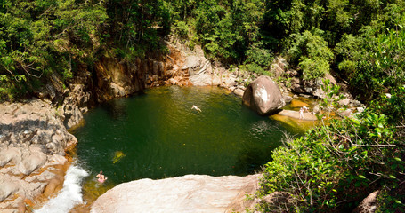 Swimming hole at Wheel of Fire falls in Eungella National Park in Australia