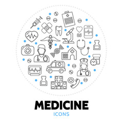Medicine Care Round Concept