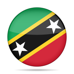 Flag of Saint Kitts and Nevis. Shiny round button.