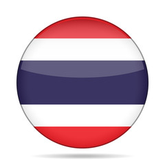 Obraz premium Flag of Thailand. Shiny round button.