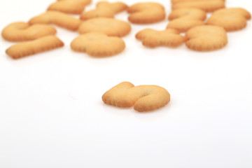 The digital shape of the biscuit on a white background