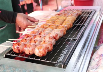 BBQ sausages at street food