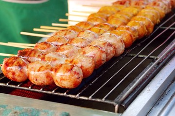 BBQ sausages at street food