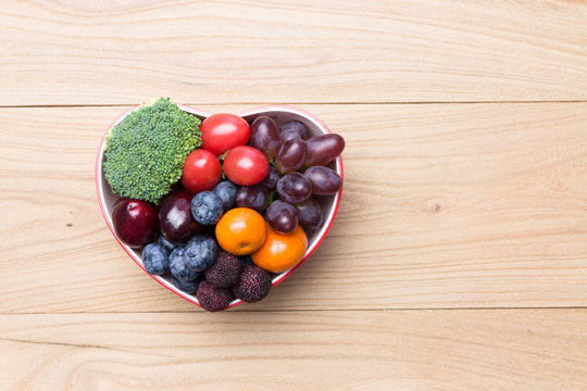 Healthy Diet In A Heart Shaped Bowl