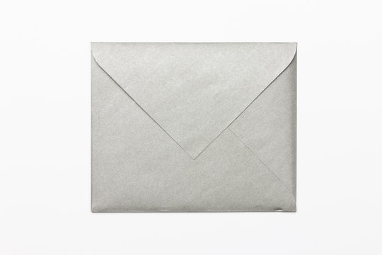 Gray envelope on white background