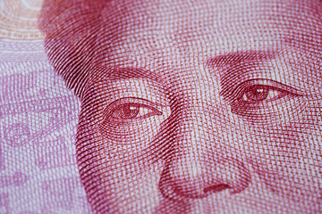 Close-up of Chinese banknotes