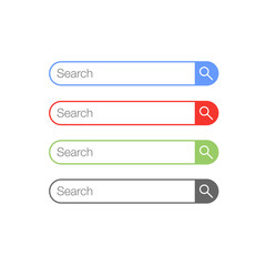 Obraz premium Simple Flat Minimalist Search Button in Rounded Rectangle and magnifying Glass