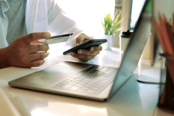 Online payment and shopping concepts.