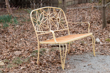 An interesting metal bench in the beginning of spring.